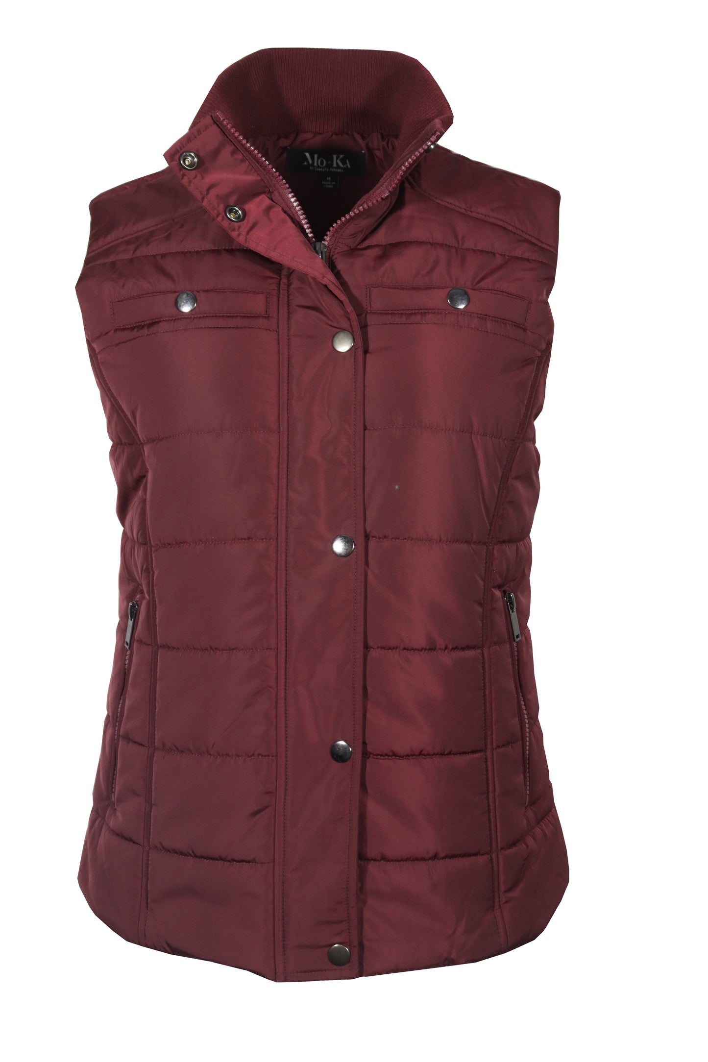 Puffer Vest with Rib Collar