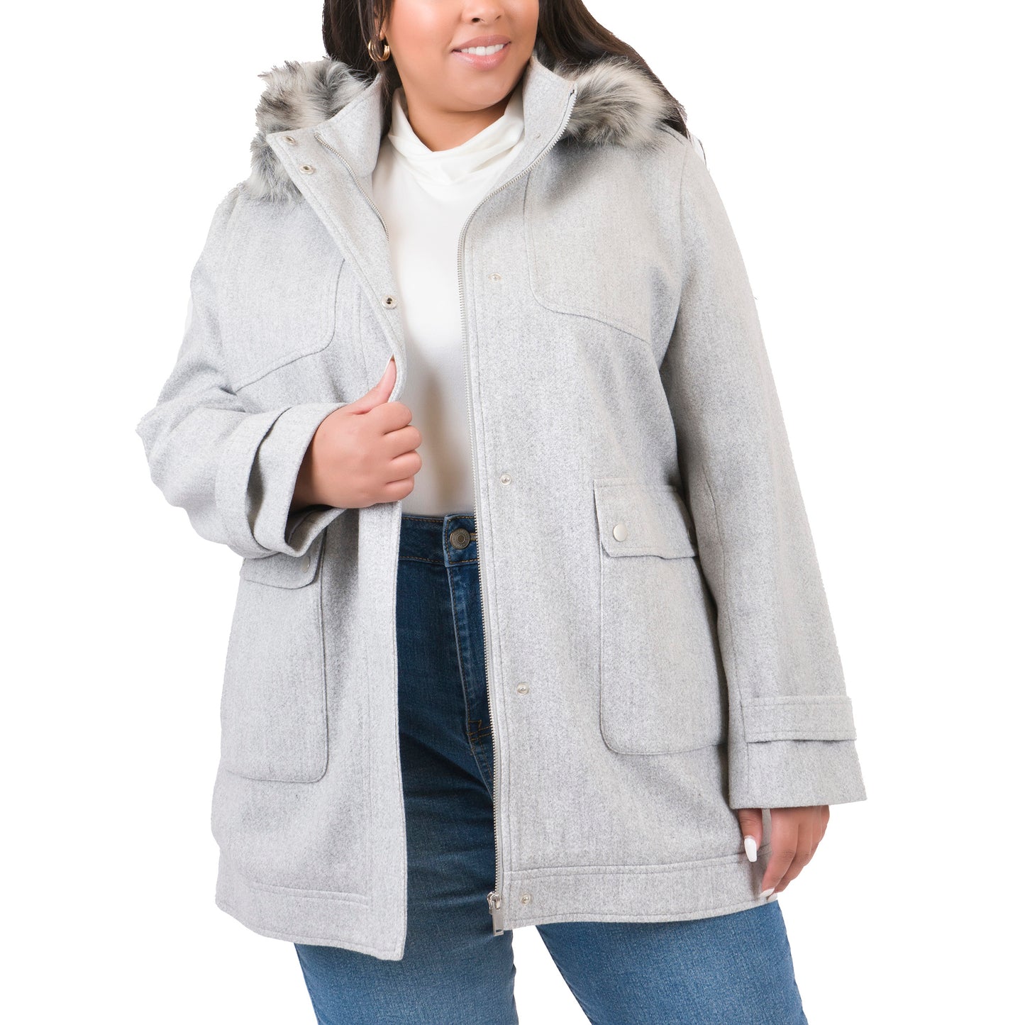 Plus Size Faux Wool Duffel