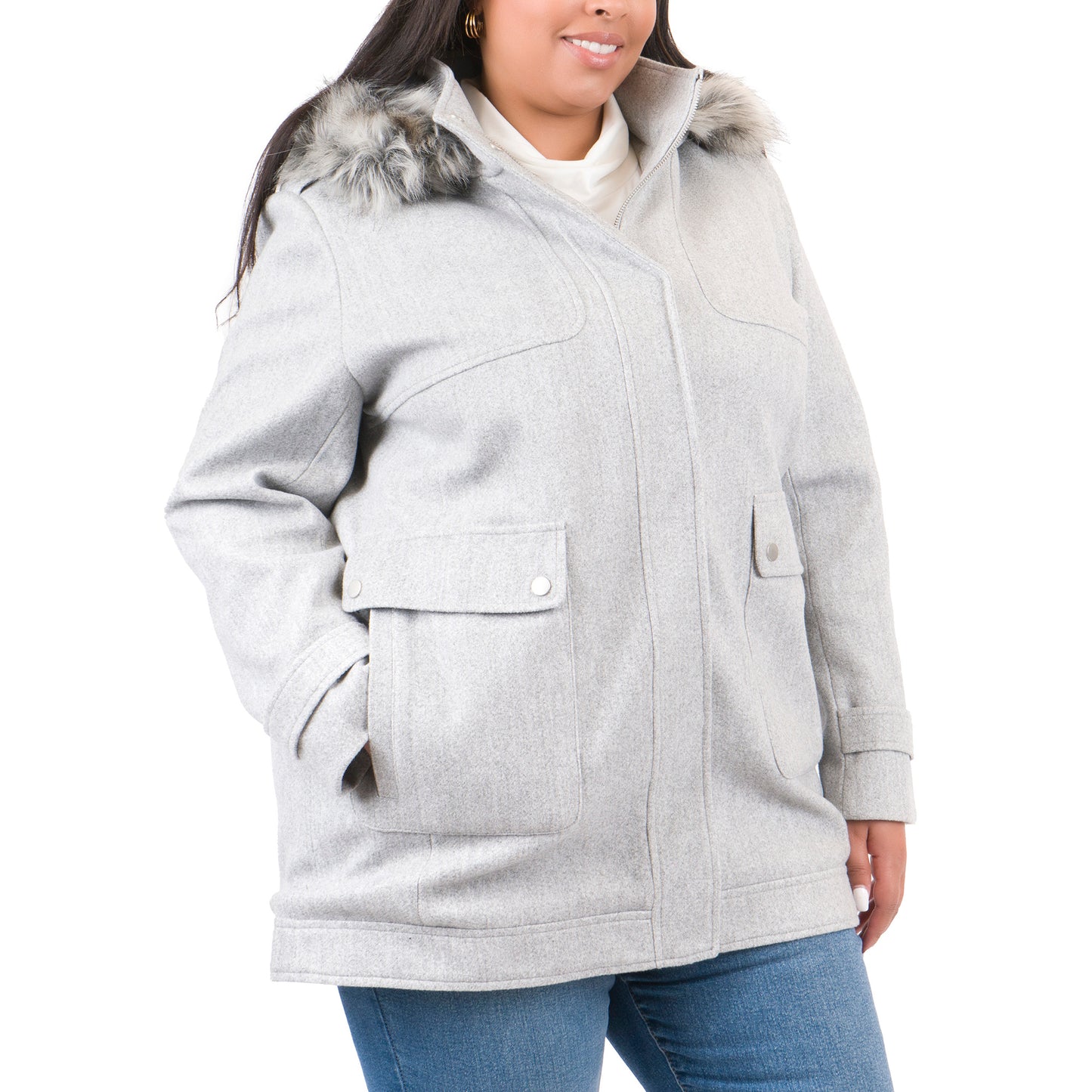 Plus Size Faux Wool Duffel