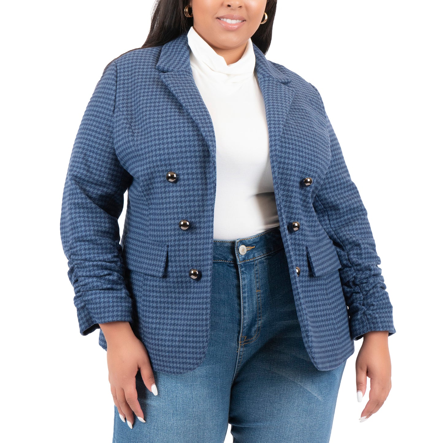 Plus Size Faux Wool Blazer