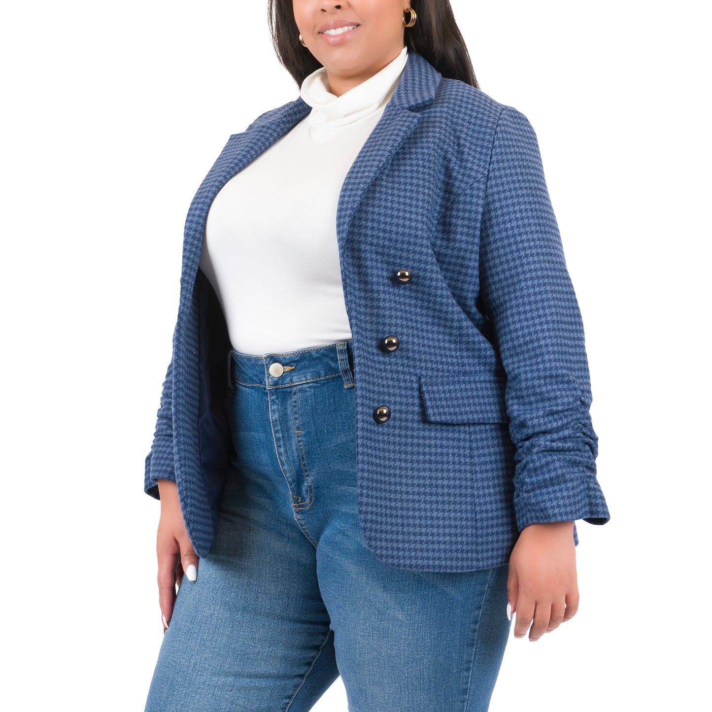 Plus Size Faux Wool Blazer