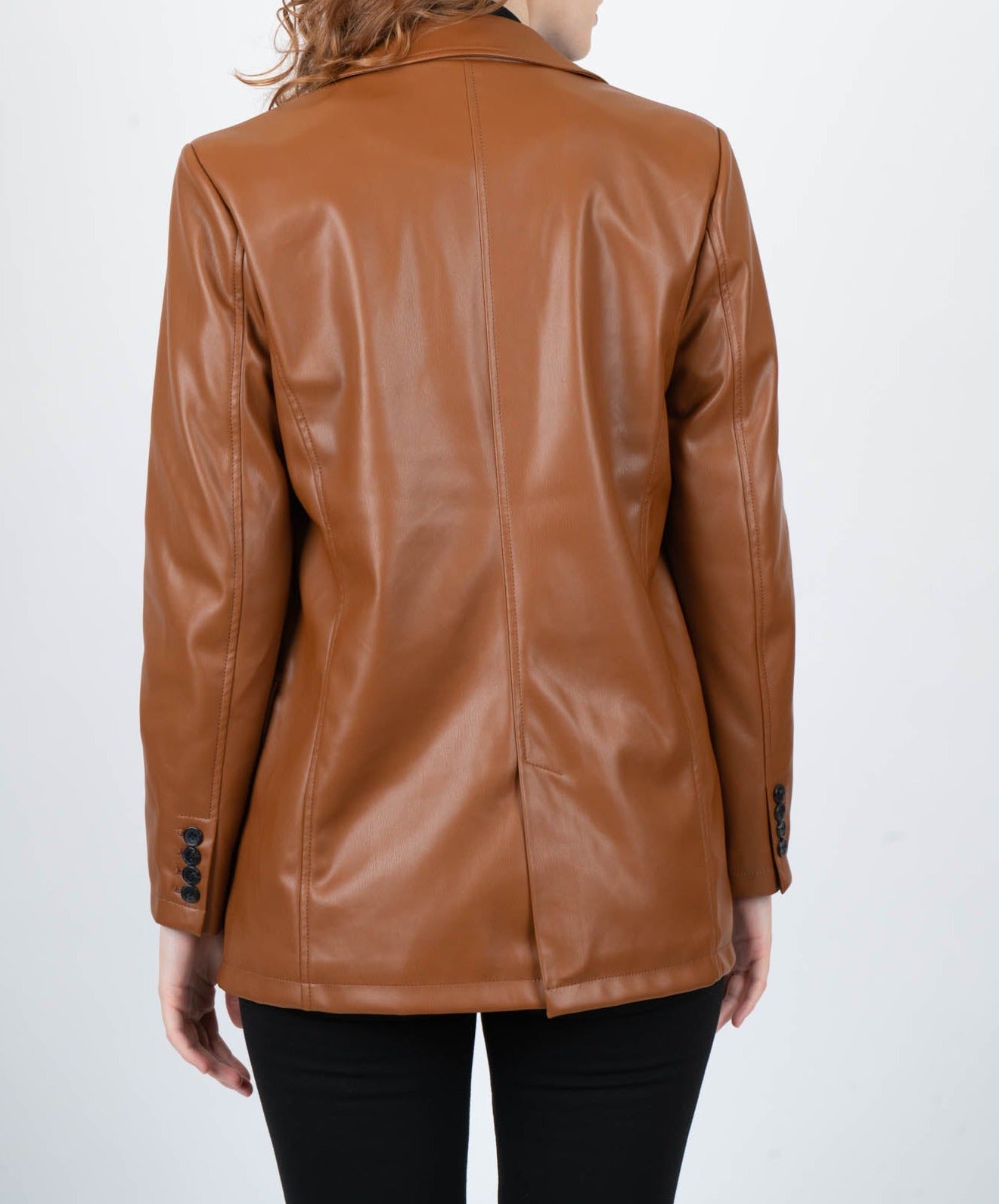 Faux Leather Blazer