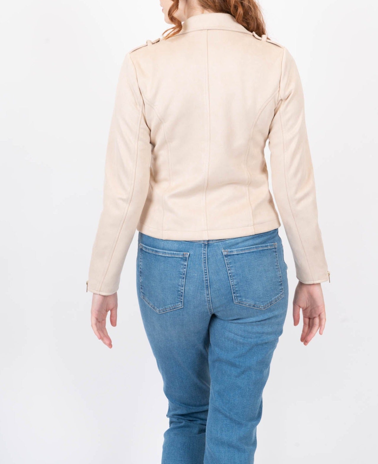 Faux Suede Moto Jacket