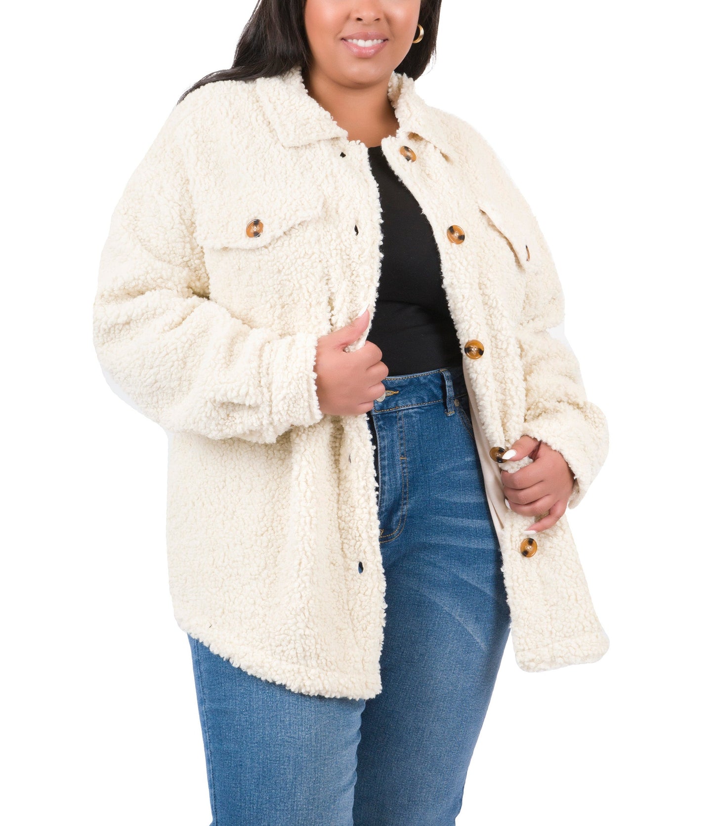 Plus Sherpa Shirt Jacket