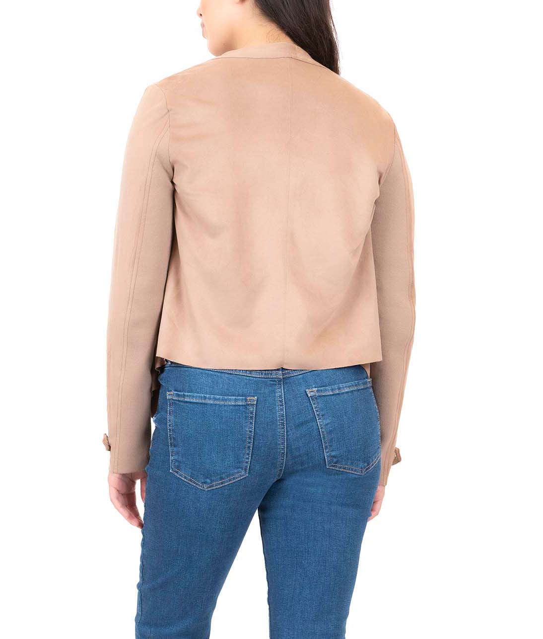 Drape Faux Suede Jacket