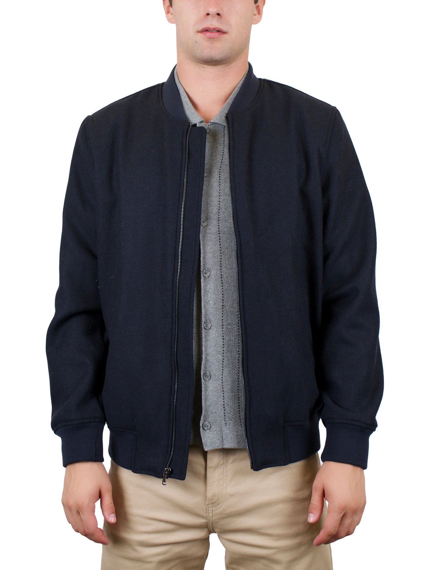 Mens Faux Wool Bomber