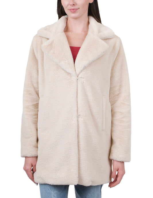 Notch Collar Faux Fur Walker