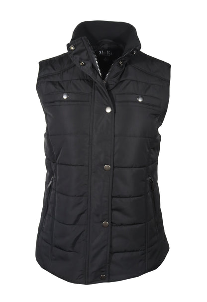 Puffer Vest with Rib Collar