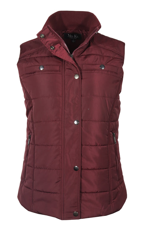 Puffer Vest with Rib Collar