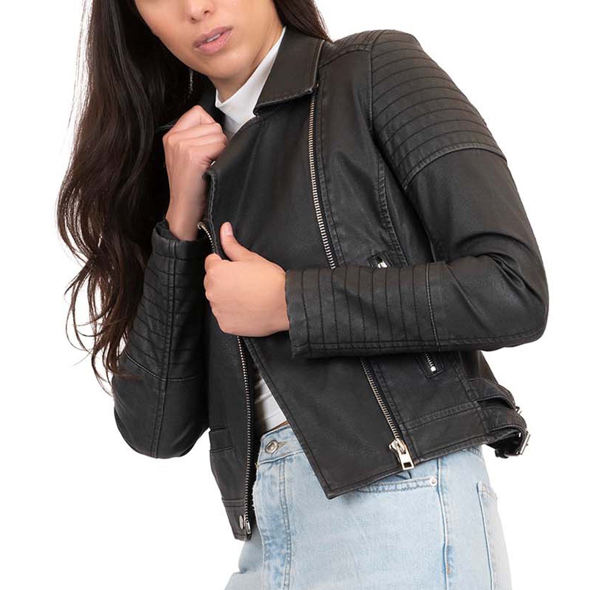 Coffee shop 2025 faux leather jacket