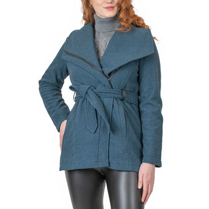 Belted Knit Wrap Coat