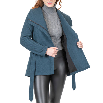 Belted Knit Wrap Coat