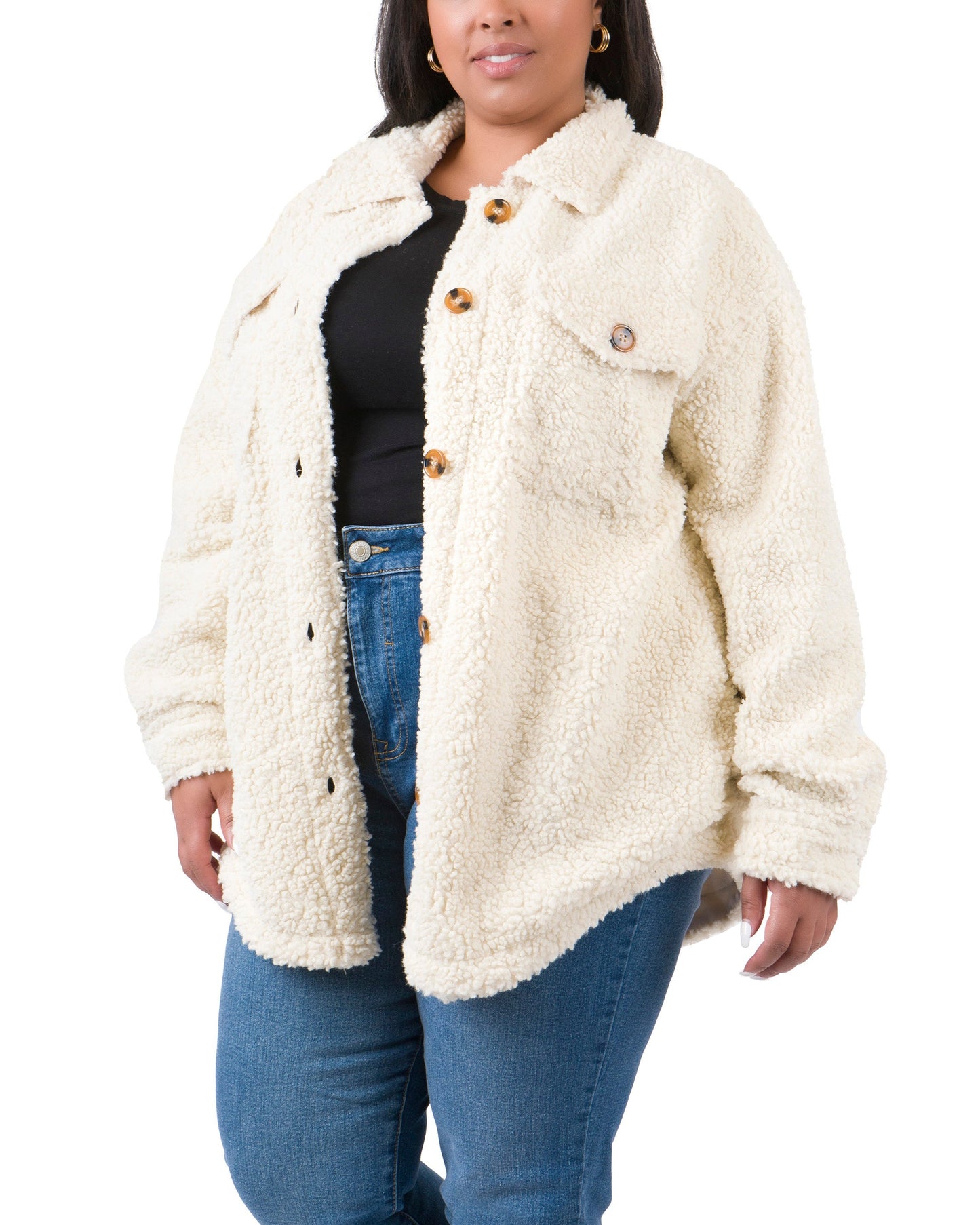 Plus Sherpa Shirt Jacket