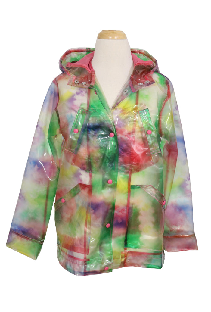 Girls Tie Dye Rain Coat